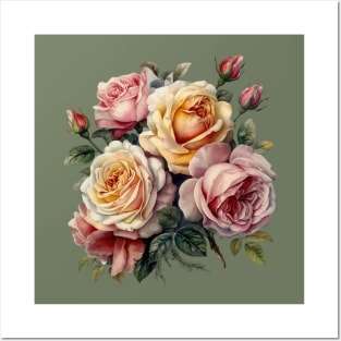 Bouquet of Vintage Roses Posters and Art